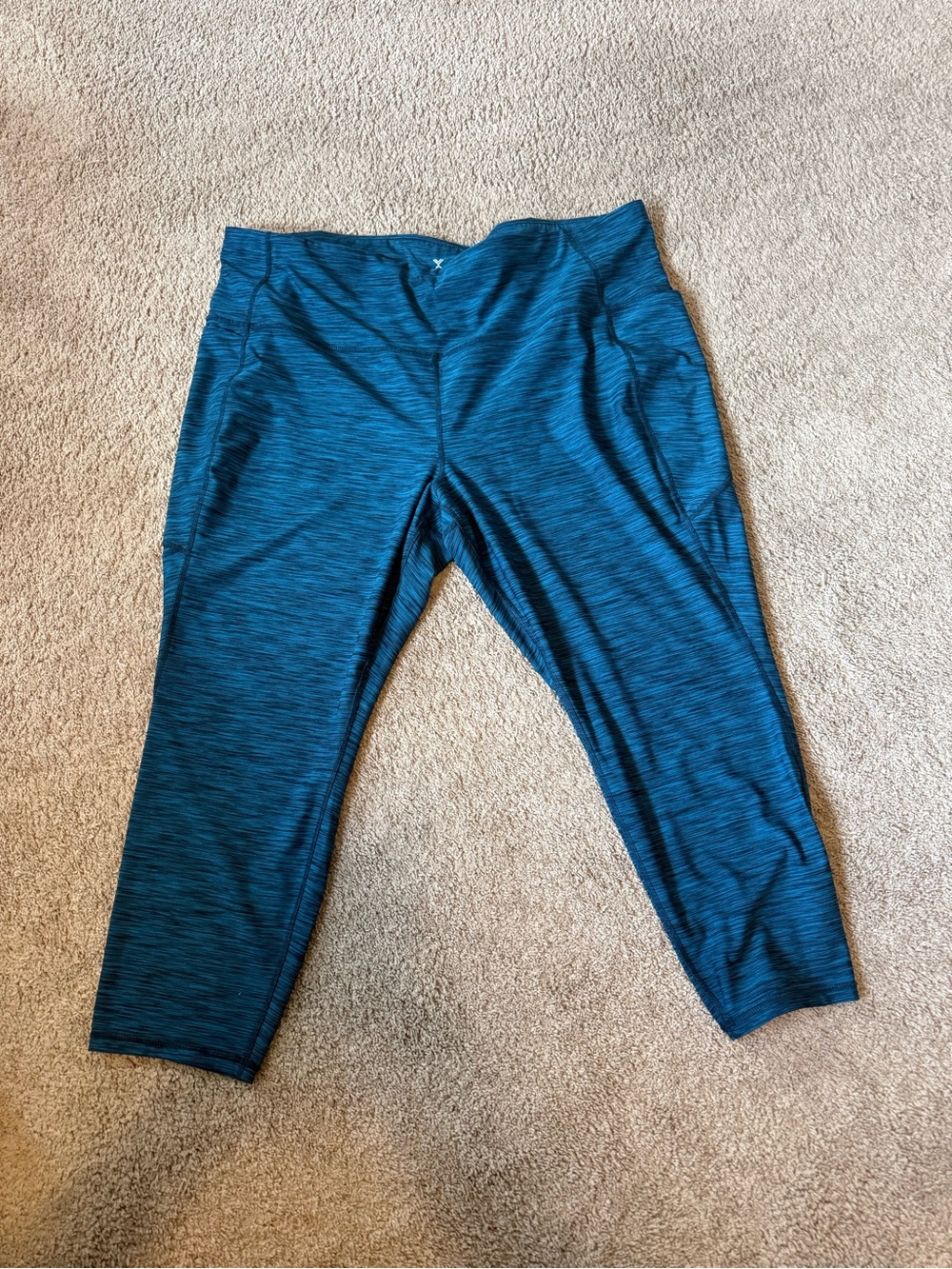 Xersion Teal 7/8 Ankle workout Leggings with side pockets
